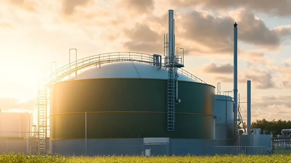 biogas plant in field