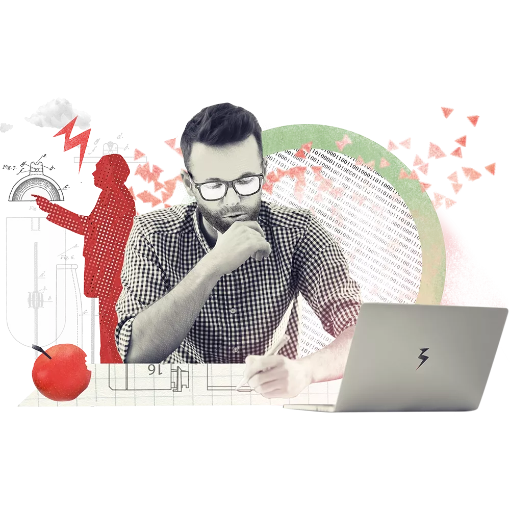 Mockup showing different people in their job