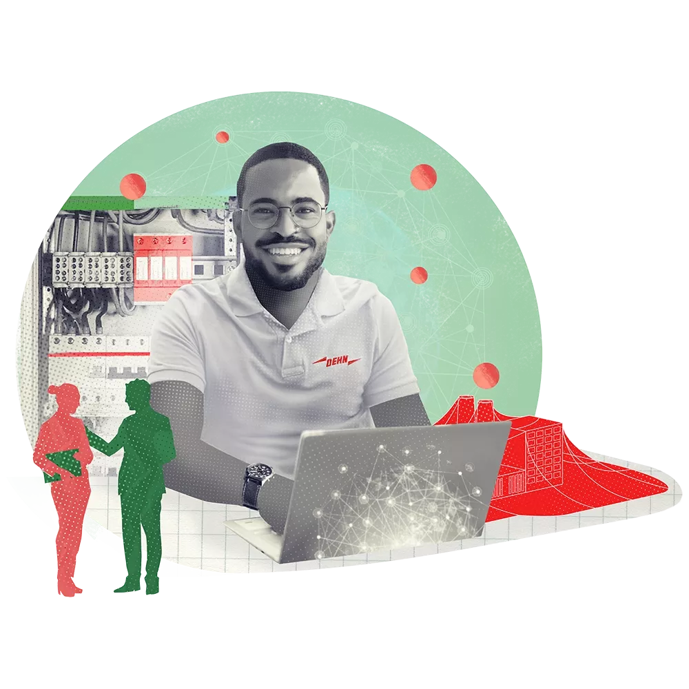 Mockup showing different people in their job