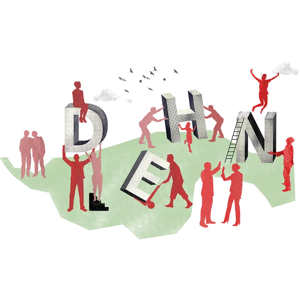 Mockup showing different people in their job