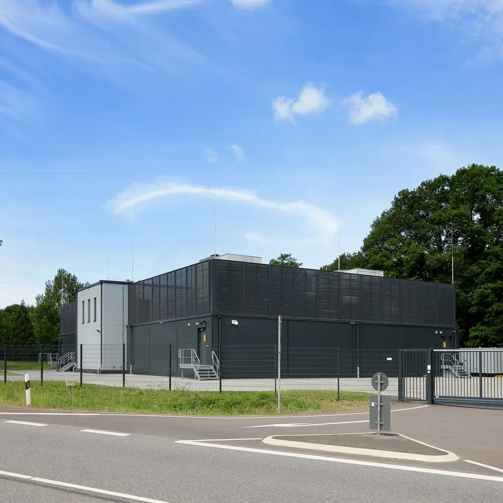 technical building with fence