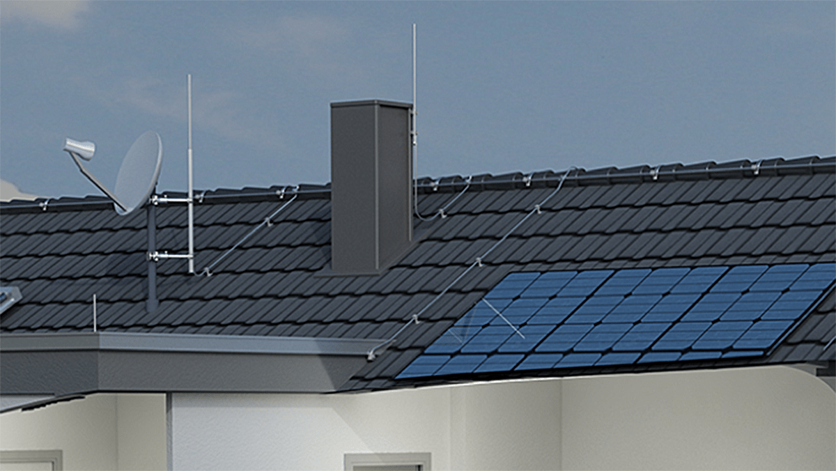 Singlefamily house DEHN external lightning protection